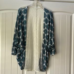 Charlotte Russe Paisley & Lace Cardigan